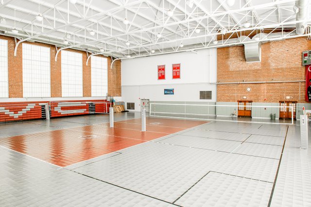 Indoor volleyball court