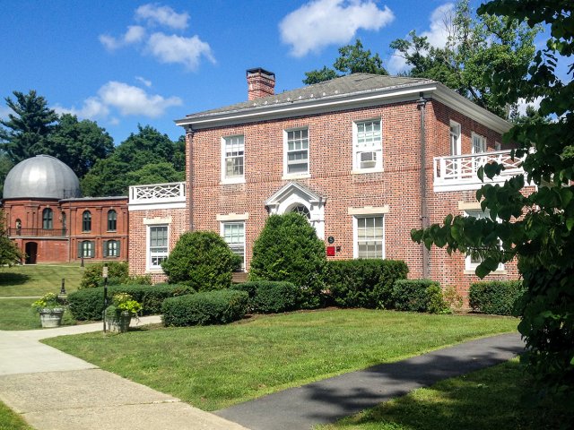 A small, light-colored building